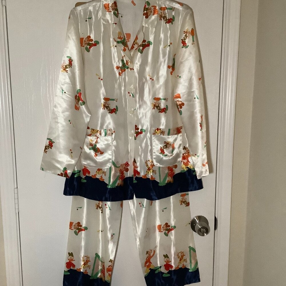 Women Silk 70's Cartoon Characters Vintage Pajama Set